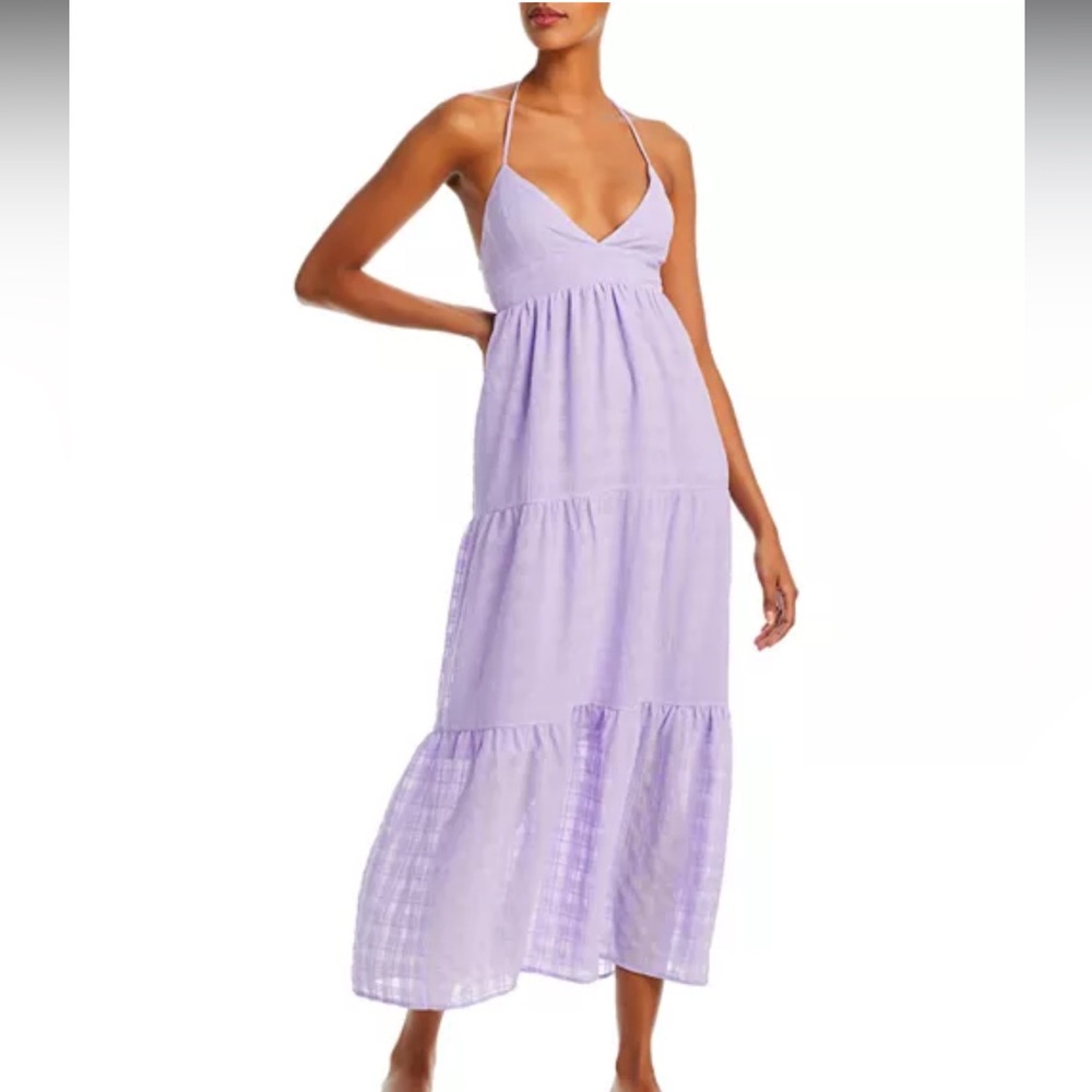 Aqua Halter Maxi Dress